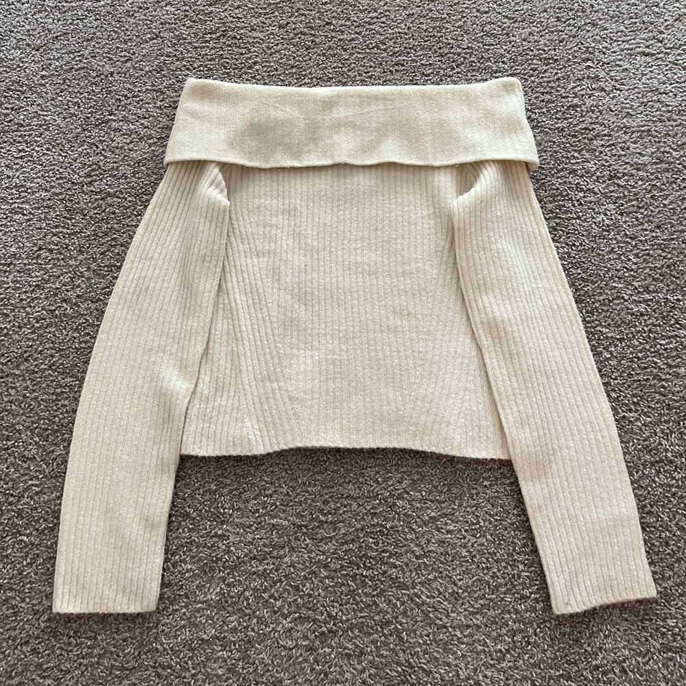 H&M Cream Off-the-Shoulder Sweater